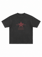 深灰色T恤 (紅色星星圖案)－正面白底商品圖