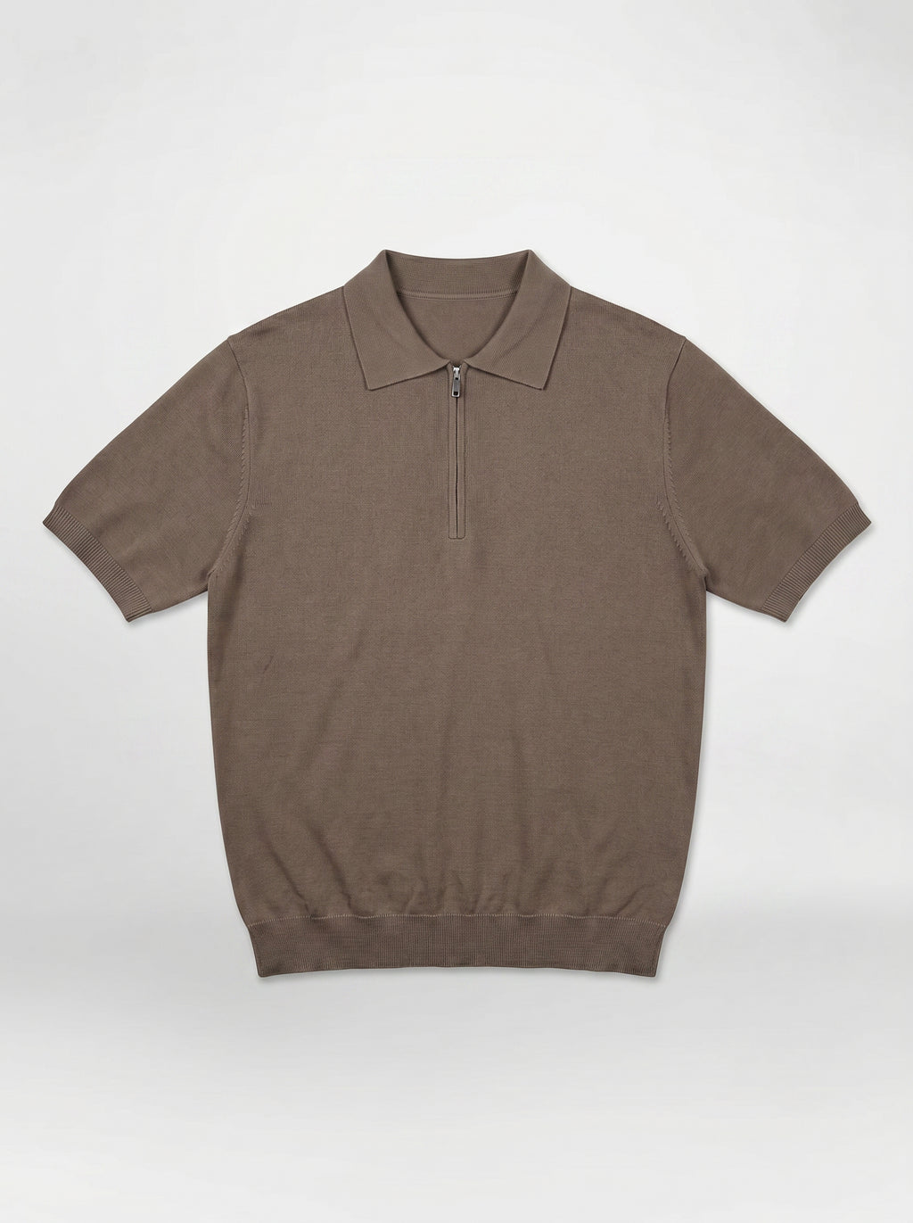 深卡其色拉鍊Polo