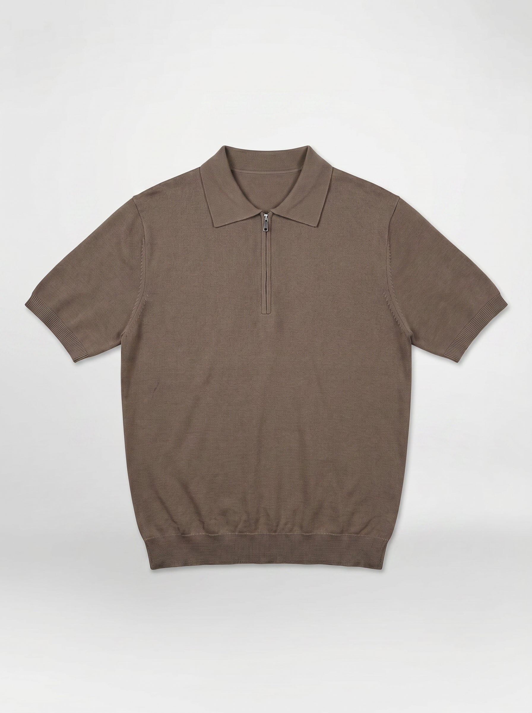 深卡其色拉鍊Polo